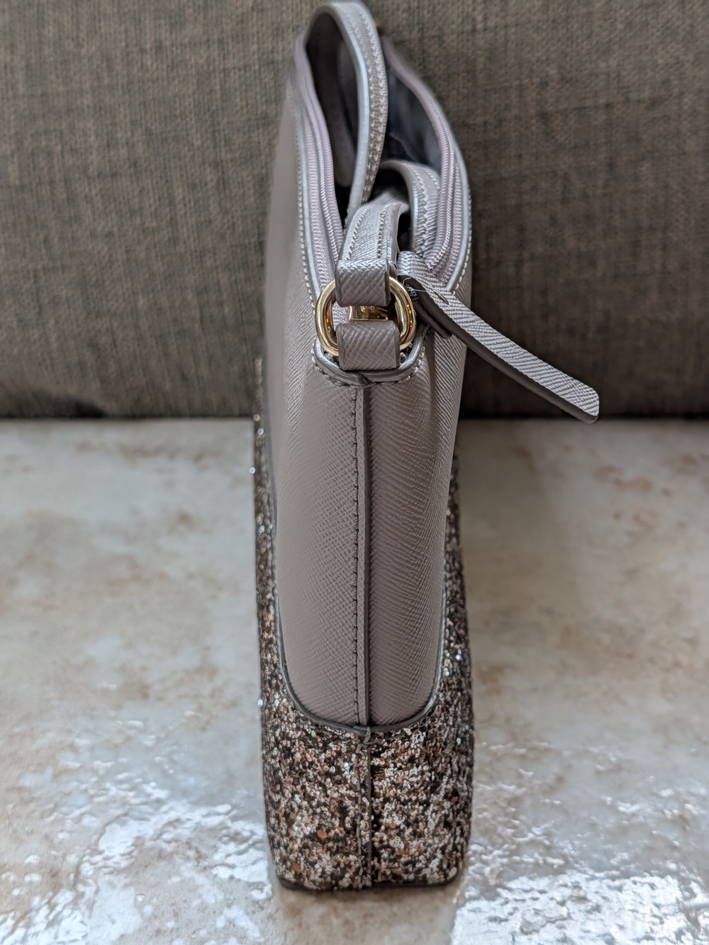 Kate Spade New York Grey Greta Court Ramey City Glitter Crossbody Bag NWOT - Picture 4 of 10